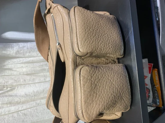 Marron véritable cuir toilette salle de bain sac de voyage étanche V fermeture éclair cosmétiques beauté pochette maquillage sac