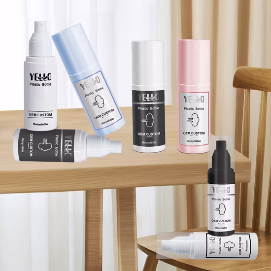 Cylindre vide luxe soins de la peau emballage cosmétique personnalisé rose noir cheveux corps visage fine brume Pet bouteille de pulvérisation en plastique avec logo