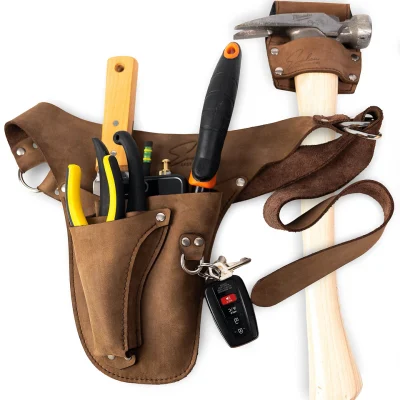 Ceinture à outils de jardin pour femmes hommes femmes petite pochette de ceinture à outils pour électricien charpentier et construction fait à la main pleine fleur sac à outils en cuir de qualité supérieure à vie